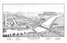 Bird's Eye View Waldron, Kankakee County 1883